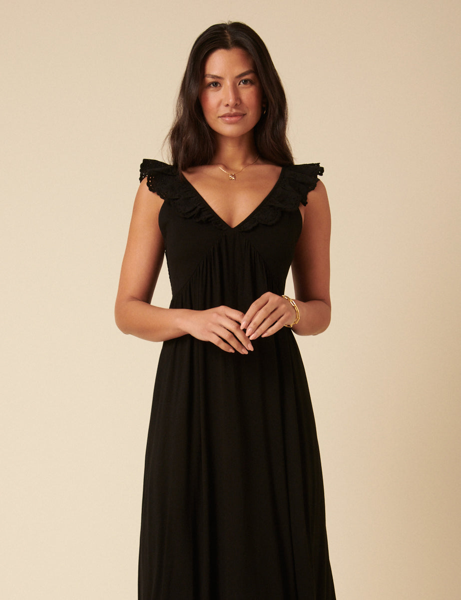 Secondary image of Black Jojo Sweetheart Maxi Dress